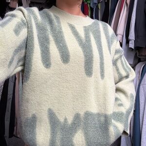Abstract Green Crewneck Sweater